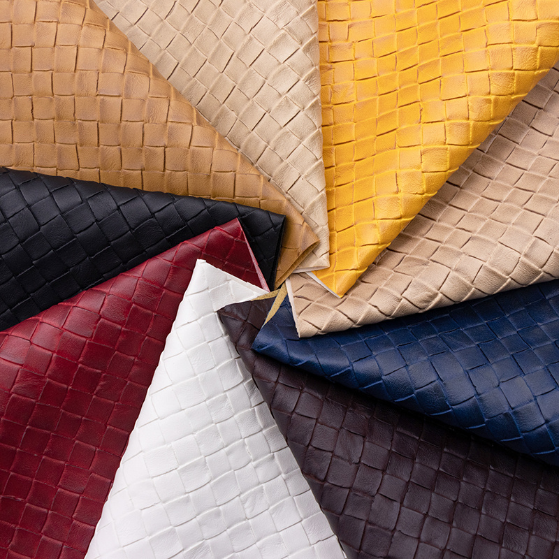 PVC Synthetic Leather  Traditional Abrasion Resistant Fabric Woven Design for Bags Shoes Upholstery