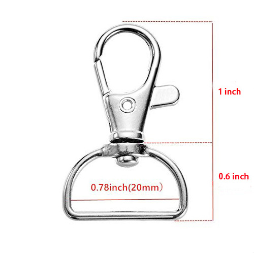 Swivel Snap Hook lanyard keychain hook with D ring size 20mm