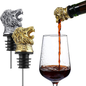 Bar Home Party Luxury Animal Head Wine Bottle Aerator Pourer Spout Liquor Whiskey Wine Dispenser