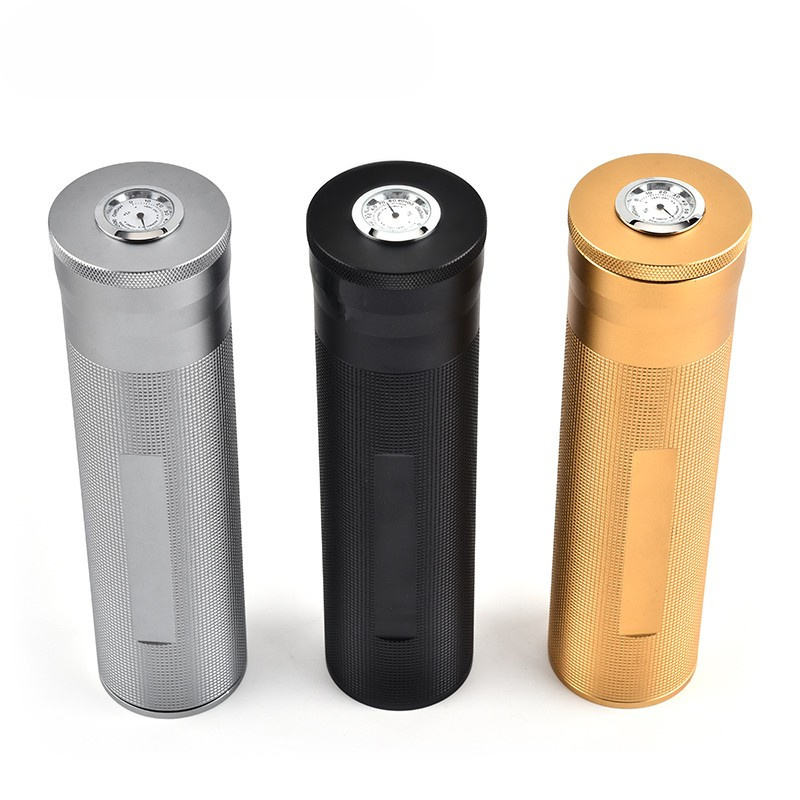 Wholesale Cigar aluminum tube with humidifier case box set Humidor Aluminum Cigar Tube with Hygrometer