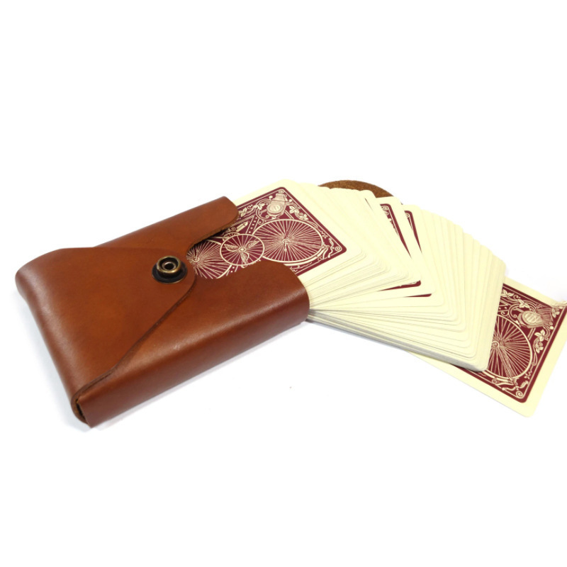 Leather PU poker Card case Card Deck Holder portable Travel Playing Card Case