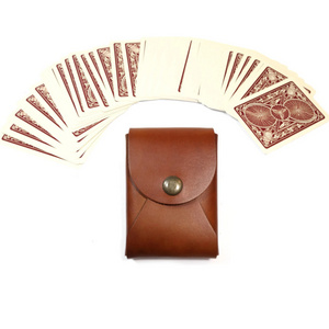 Leather PU poker Card case Card Deck Holder portable Travel Playing Card Case