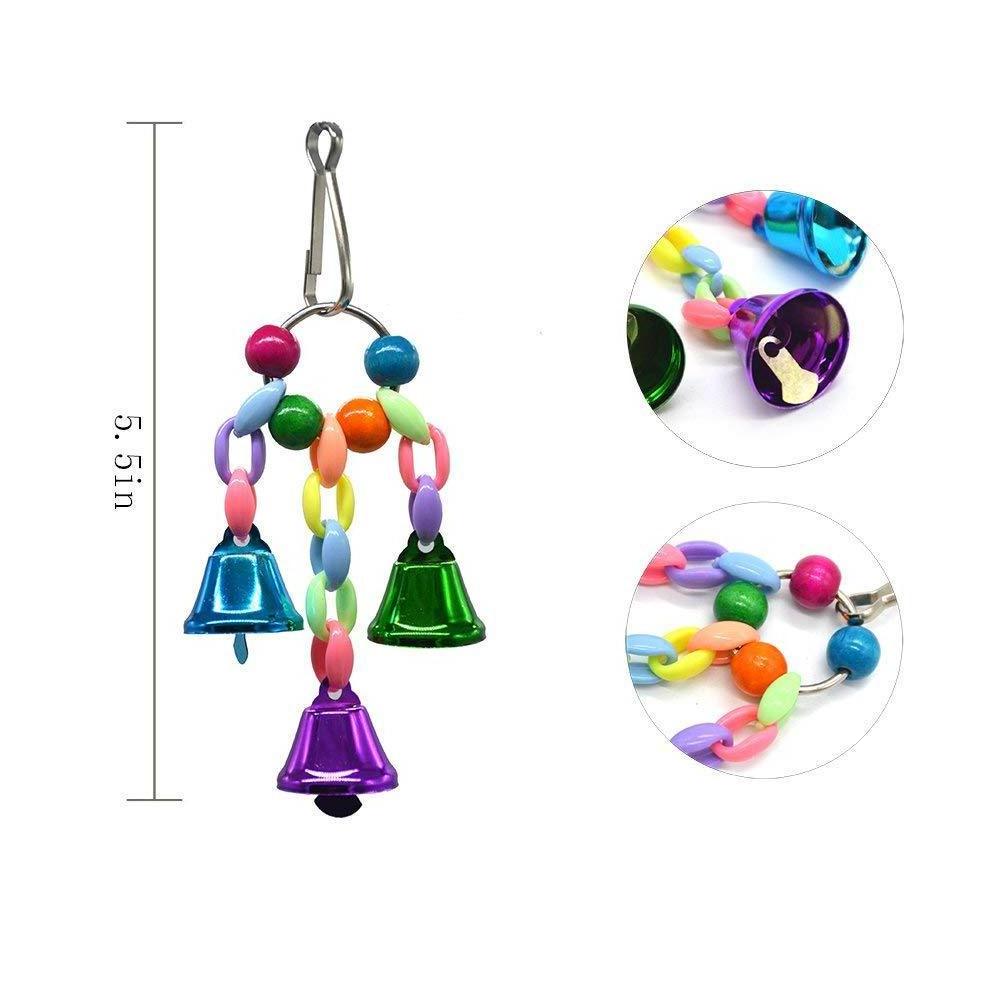 6 pcs Colorful wood Hanging Bird parrot hammock swings ladders pet training bite toy set