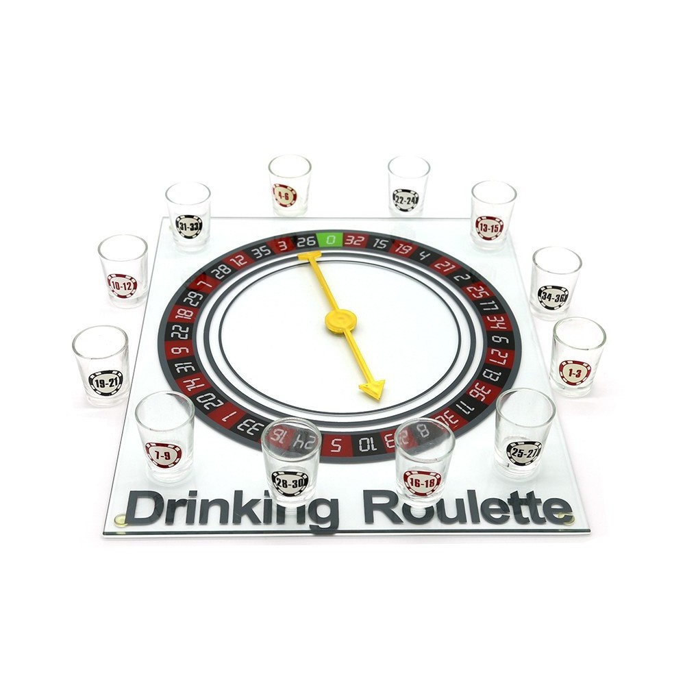 12pcs shot glass& glass board with spinner Roulette Drinking Shot game set