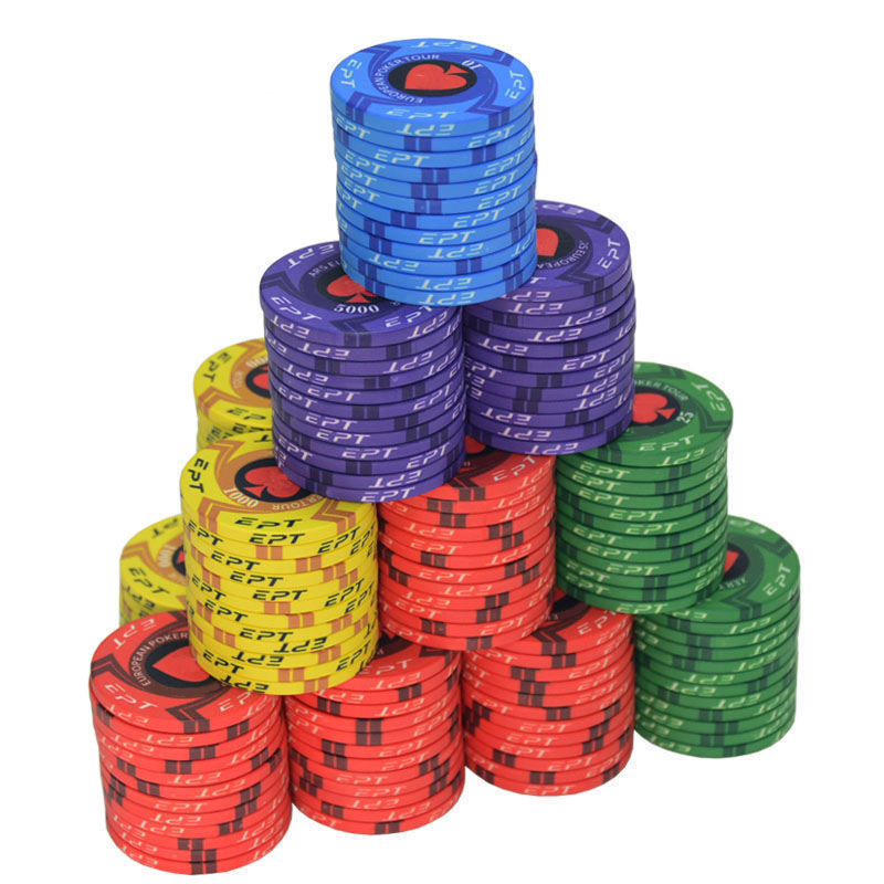 EPT/WPT Stock Professional European ceramics Texas Poker Chips Set