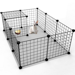 12 pcs Portable metal wire Yard Fence foldable Pet Playpen Small big DIY  pet animal house Cage for dog cat without the door