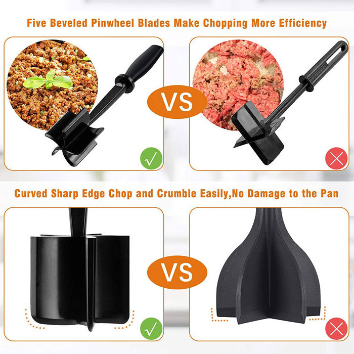 Multifunctional mixing Meat Chopper Heat Resistant Ground Beef Masher Nylon  hamburger Meat Chopper