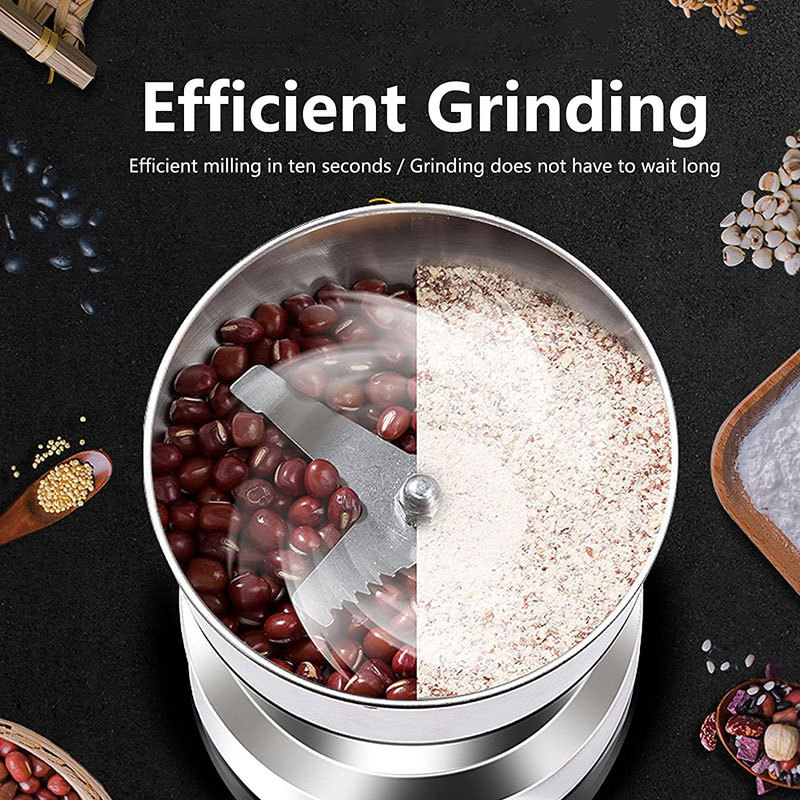 Multifunctional Portable Low Noise Swing Type Electric Coffee Grinder with 4 Stainless Steel Knives for Herb Spice Pepper Coffee