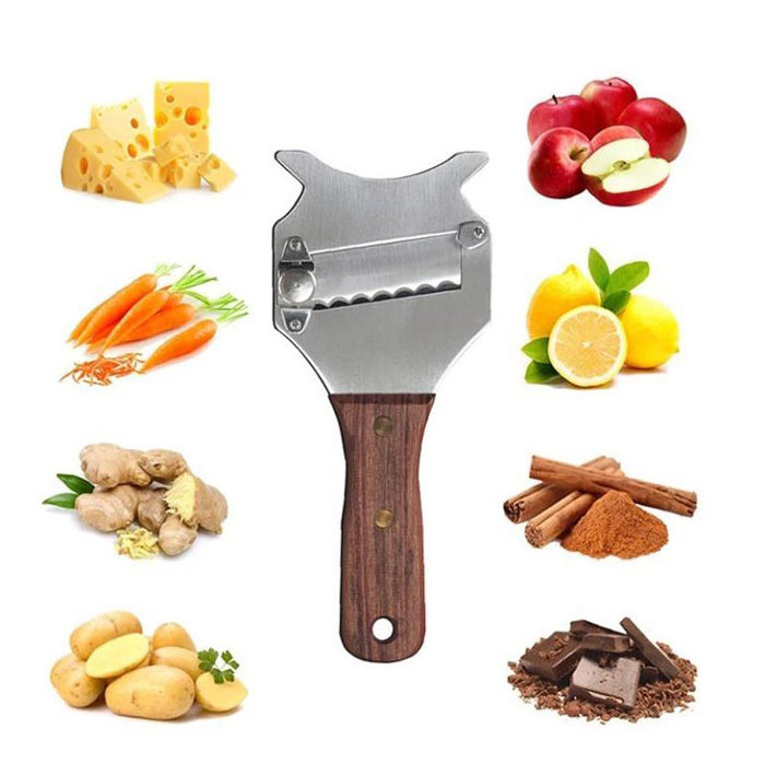 Stainless Steel Truffles Planer With Wooden Handle Adjustable Truffle Slicer