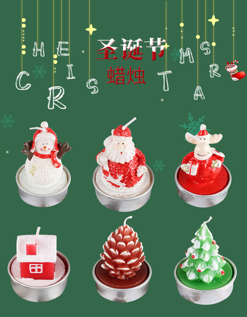 Decoration Set Santa Tree Snowman Carnival Dining Romantic Birthday Small Tealight Christmas Candles