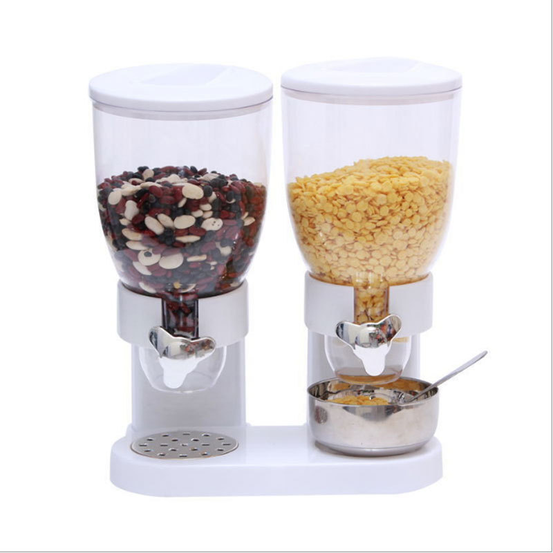 2L 3.5L  single Head  &  double Head top Plastic Dry Food Storage Cereal Dispenser for food storage box