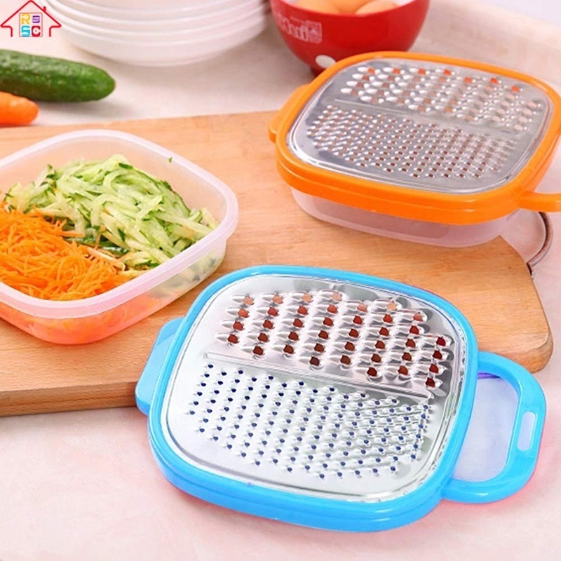 2 in 1 Stainless Steel  Cheese Vegetable Grater With Storage Box Container With Handle For Kitchen