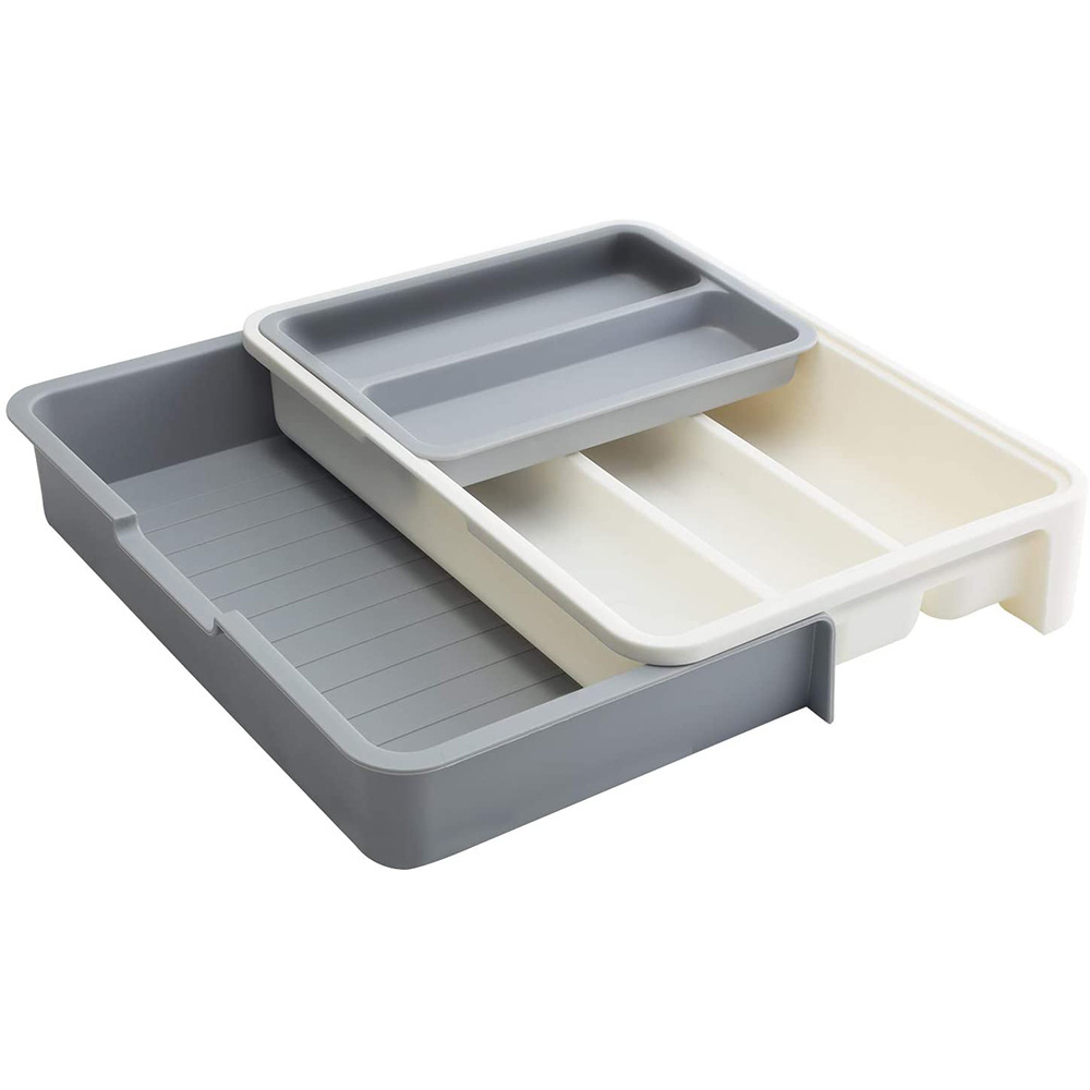 MultiPurpose Storage Silverware Drawer Organizer Expandable adjustable cutlery Tray for Kitchen 7 Compartment Utensil Organizer