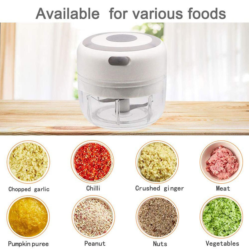 Electric wireless food crusher chopper Stainless portable mini garlic press