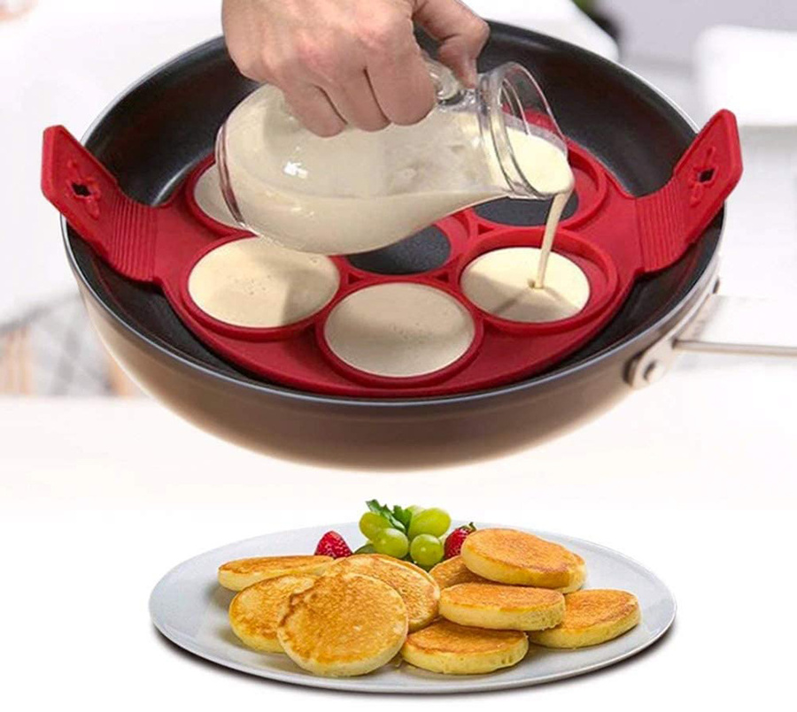 Flipping Fantastic Nonstick Silicone Egg Ring Pancake Mold Silicone Mold for Pancakes