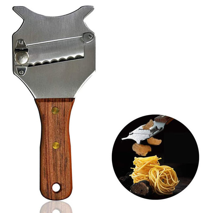 Stainless Steel Truffles Planer With Wooden Handle Adjustable Truffle Slicer