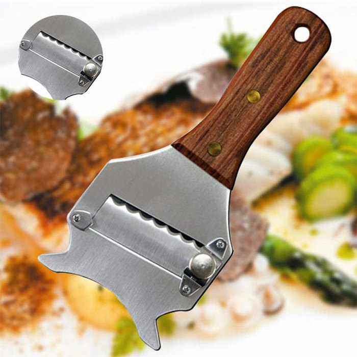 Stainless Steel Truffles Planer With Wooden Handle Adjustable Truffle Slicer