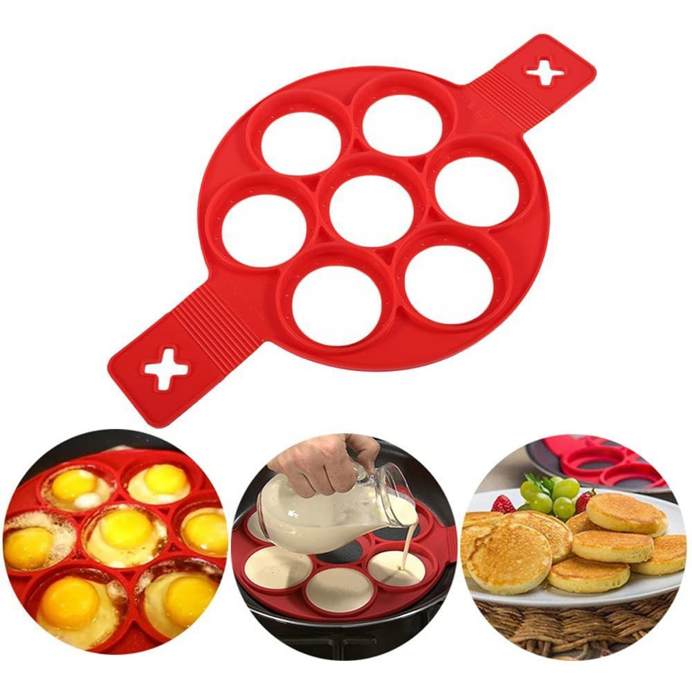 Flipping Fantastic Nonstick Silicone Egg Ring Pancake Mold Silicone Mold for Pancakes