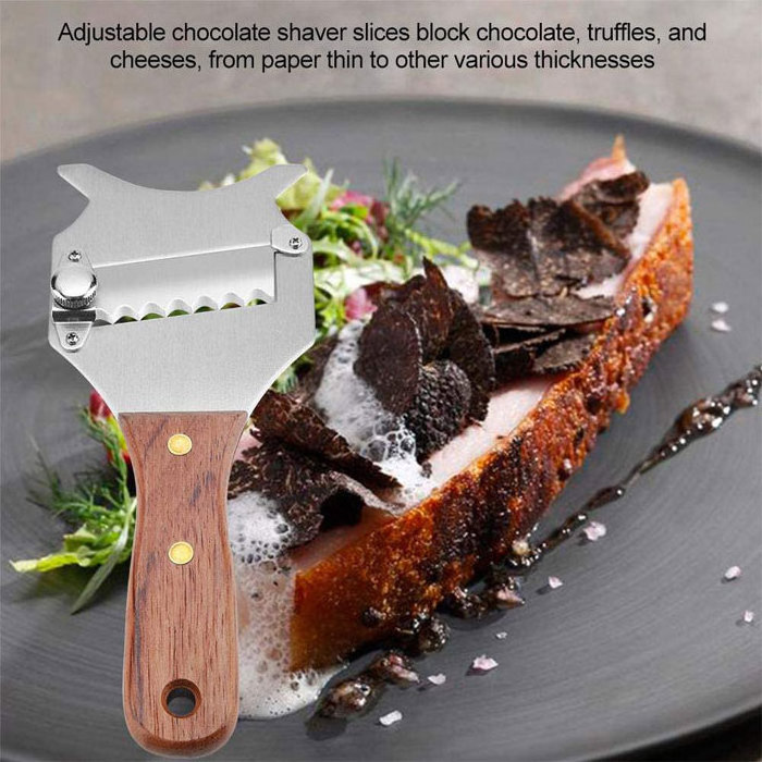 Stainless Steel Truffles Planer With Wooden Handle Adjustable Truffle Slicer