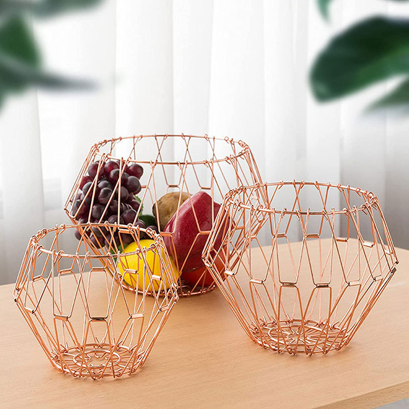 Fruit Basket stainless Steel Bowl Deformable Fruit Plate Foldable Veggie Tray Adjustable Magic Wire Basket Fruit Serving Tray