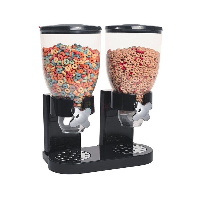 2L 3.5L  single Head  &  double Head top Plastic Dry Food Storage Cereal Dispenser for food storage box