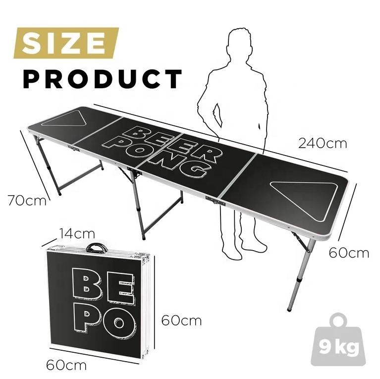 Hot Sales Outdoor Furniture Custom Design Portable 8ft Folding Beer Pong Table