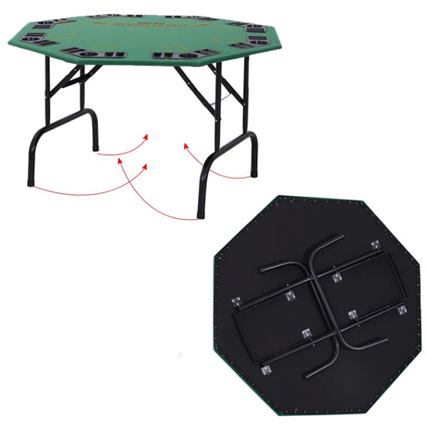 8 Player Steel Base cheap folding poker tables top