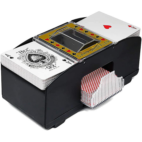 2 Deck Plastic Automatic Battery-Powered Card Shuffler Dealer