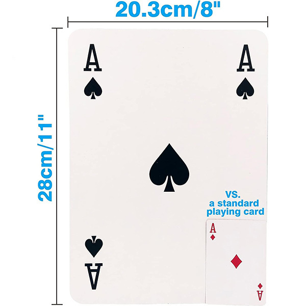 Custom Giant Paper Pvc Large Big Size Playing Poker Cards For Entertainment