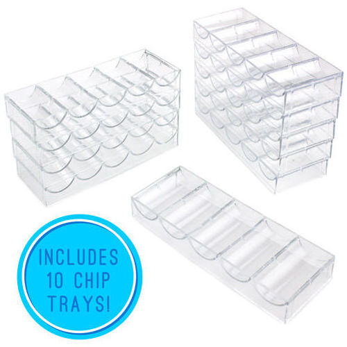 Acrylic Chip Carrier Cards Poker Chips cases Racks clear plastic tray