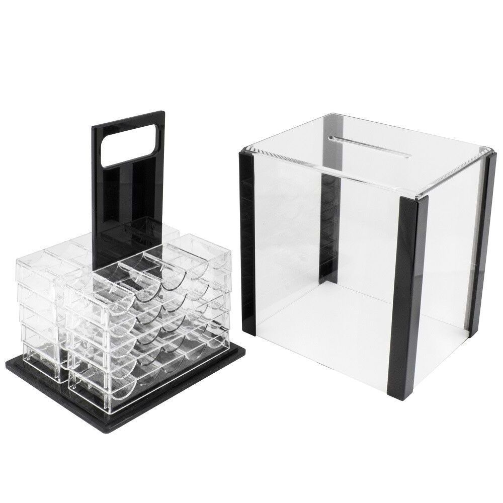 Acrylic Chip Carrier Cards Poker Chips cases Racks clear plastic tray