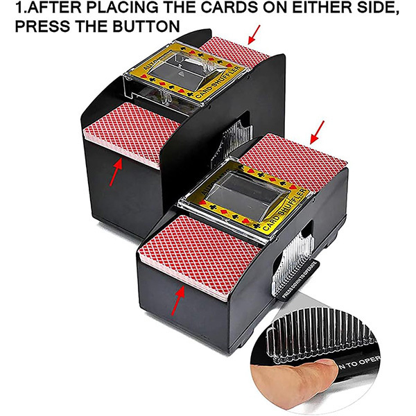 2 Deck Plastic Automatic Battery-Powered Card Shuffler Dealer