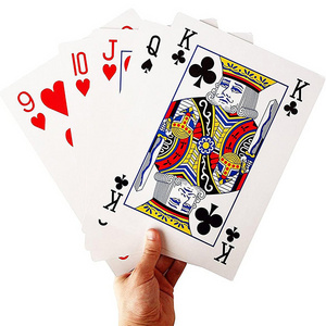 Custom Giant Paper Pvc Large Big Size Playing Poker Cards For Entertainment