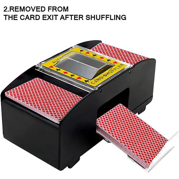 2 Deck Plastic Automatic Battery-Powered Card Shuffler Dealer