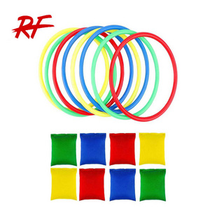 Nylon Bean Bags Plastic Rings Game Sets for Kids Ring Toss Game Booth Carnival Garden Backyard Outdoor Games Speed