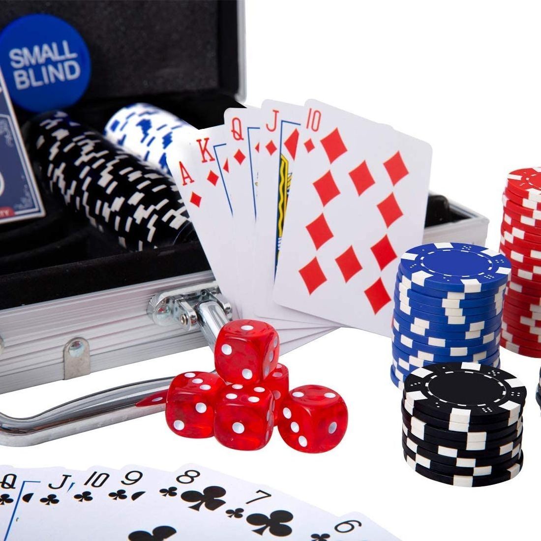 hot sales aluminum case chips for texas hold em blackjack gambling clay  poker chips set