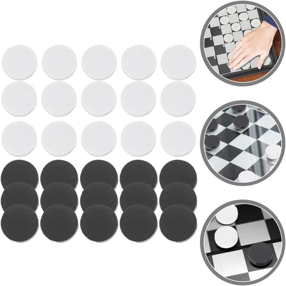 Replacement Backgammon Checkers Game Chips Board Game Pieces Black White Playing Game Chips