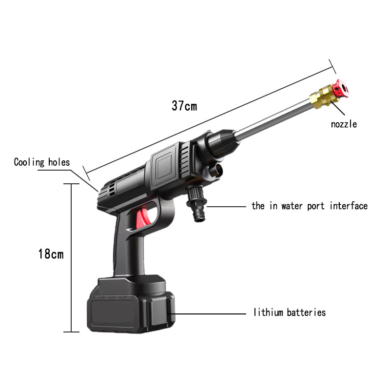 Portable Powerful High Pressure 24v Lithium Cordless Wireless Car Wash Water Jet Foam Gun Car Washer