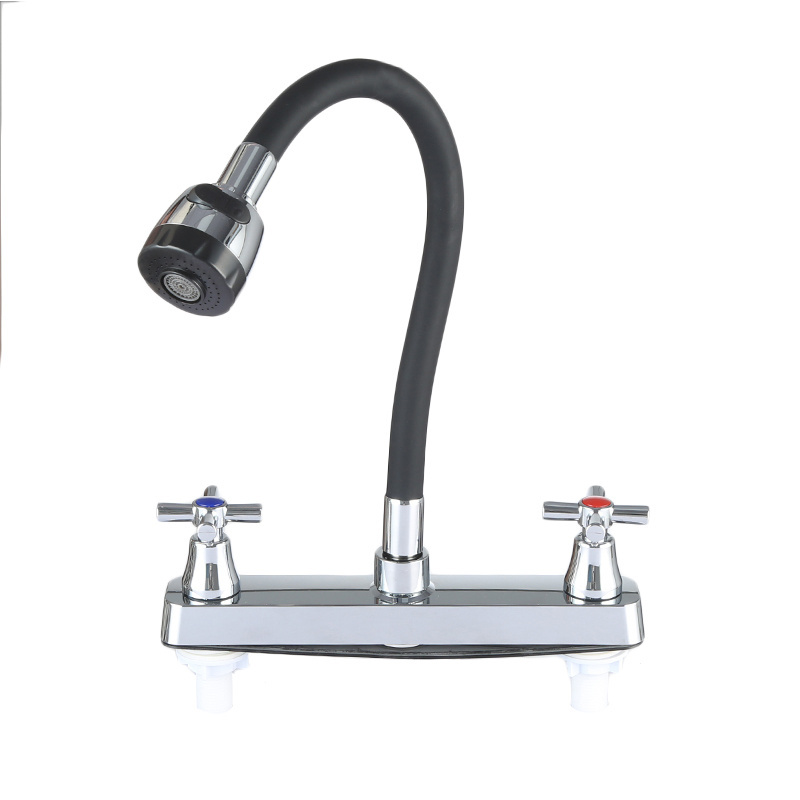 2 vavles Kitchen pull out sink faucet with colorful  silicon flexible hose