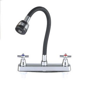 2 vavles Kitchen pull out sink faucet with colorful  silicon flexible hose