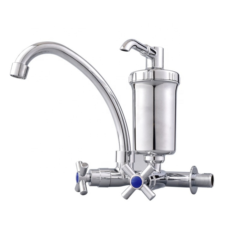 ABS kitchen faucet Tap Torneira Cozinha Com Filtro Parede 1/4 Volta Hot and cold water in Brazil wall mounted ZF701