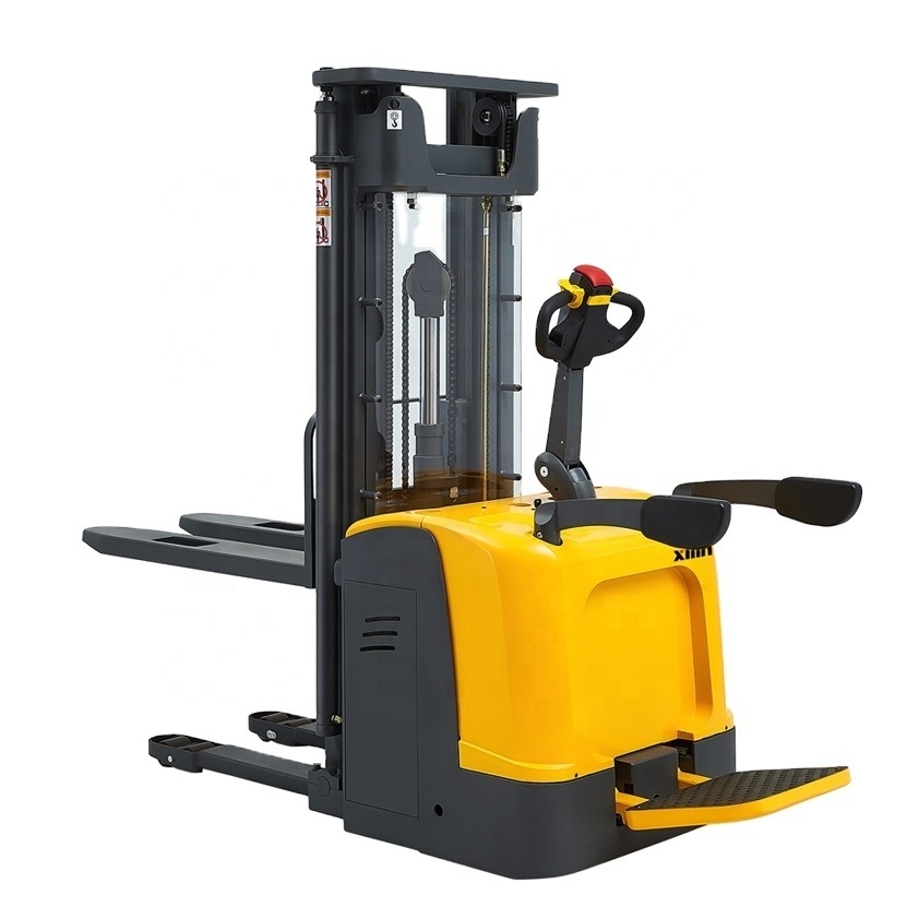 Xilin  Electrical lift 1ton 1.2ton 1.5ton portable forklift 24v battery rider pallet stacker