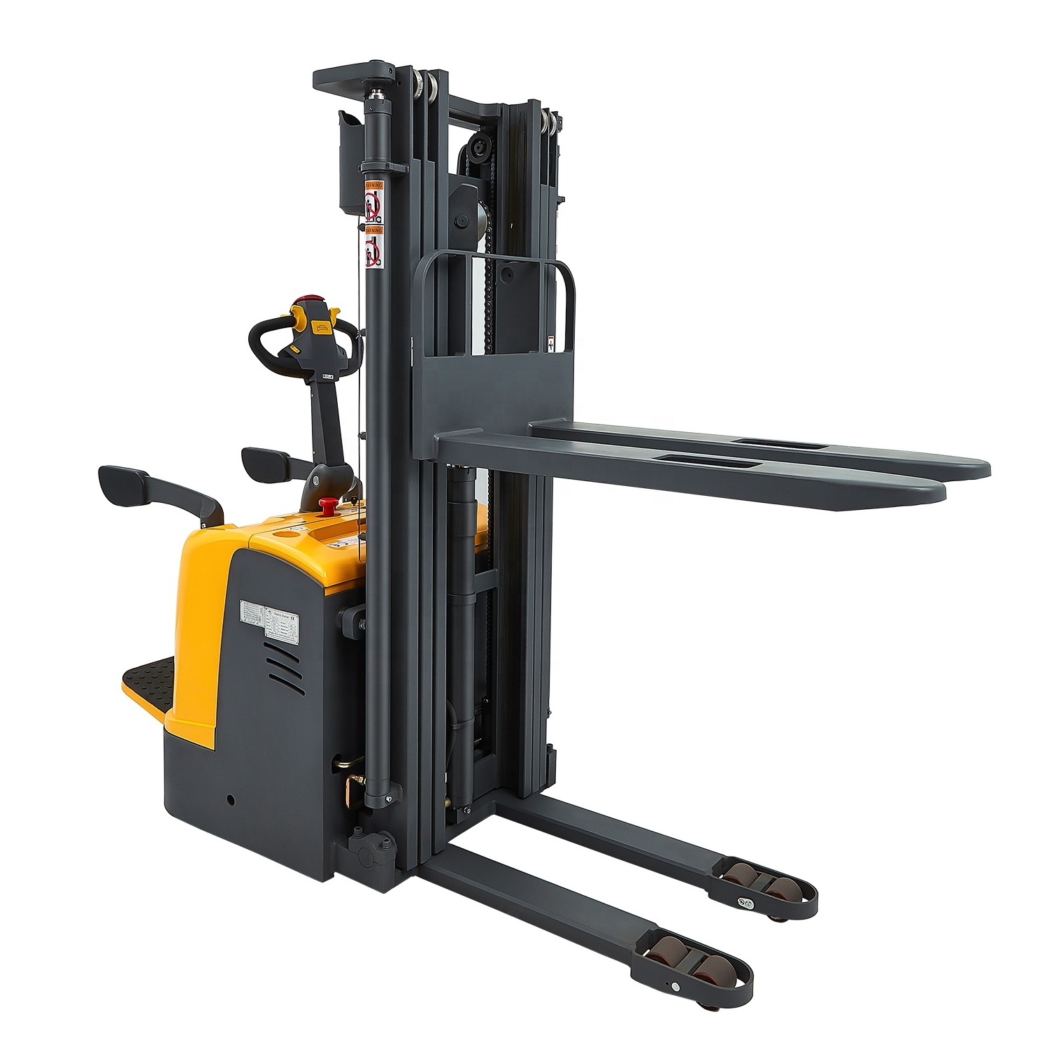 Xilin  Electrical lift 1ton 1.2ton 1.5ton portable forklift 24v battery rider pallet stacker