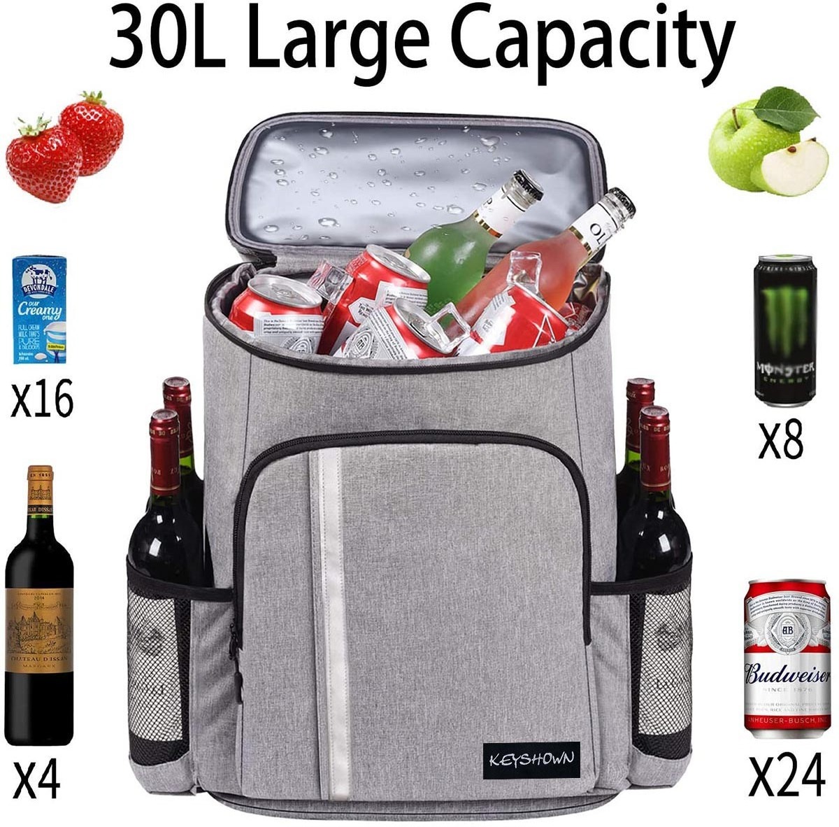 2024 Cooler Bag Picnic Thermal Food Delivery Backpack Waterproof Lunch Camping Rucksack Ice Refrigerator Insulated