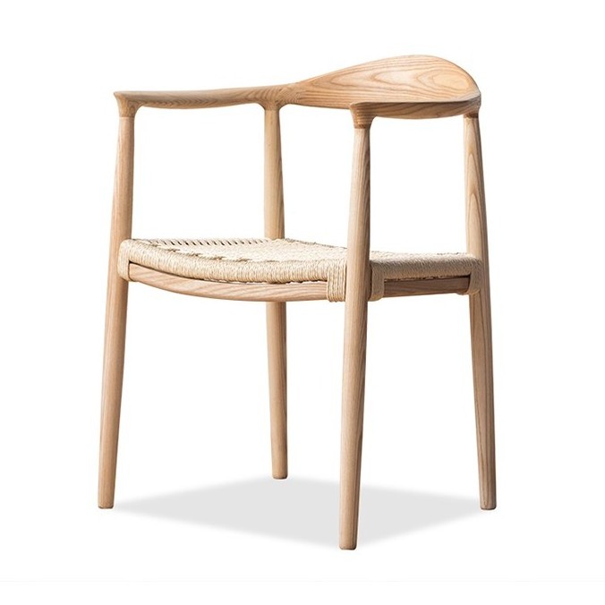 Ash wood wishbone dining chair restaurant solid ash wood hans wegner president chair with braided rope seat