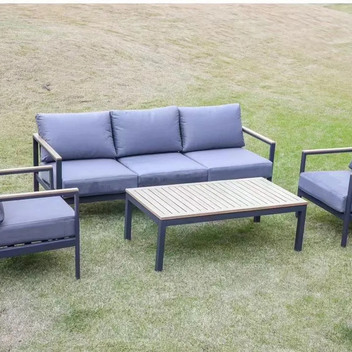 Outdoor Furniture Garden lounge Sofa Set all Weather patio sofa Sectional Aluminum 5 seater set