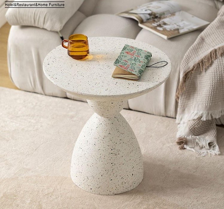 Light Luxury Modern White Stone Cafe Table INS round Marble Nordic Style Dining Use Living Room Sofa Corner Side Table