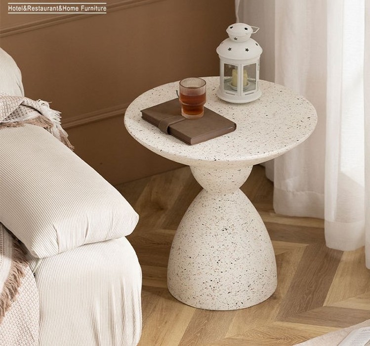 Light Luxury Modern White Stone Cafe Table INS round Marble Nordic Style Dining Use Living Room Sofa Corner Side Table