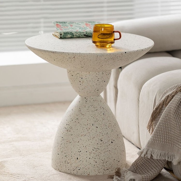 Light Luxury Modern White Stone Cafe Table INS round Marble Nordic Style Dining Use Living Room Sofa Corner Side Table