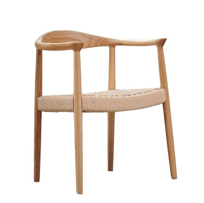 Ash wood wishbone dining chair restaurant solid ash wood hans wegner president chair with braided rope seat